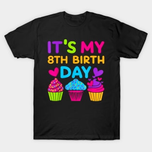 8 Years Old Rainbow Girls 8Th Birthday For Girls Kids T-Shirt